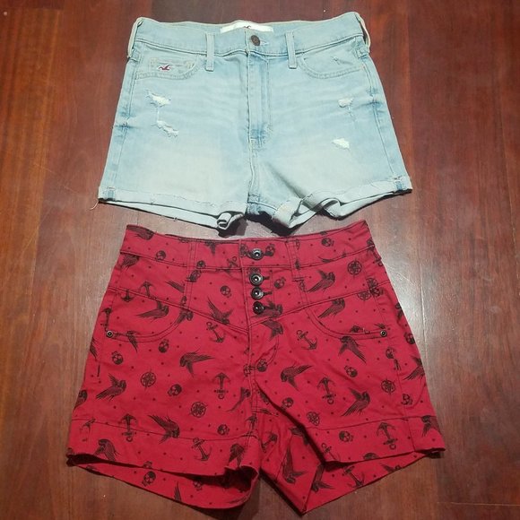 Hollister shorts size 1,  and Love Sick Size 1,   you will get each pair - Picture 1 of 7
